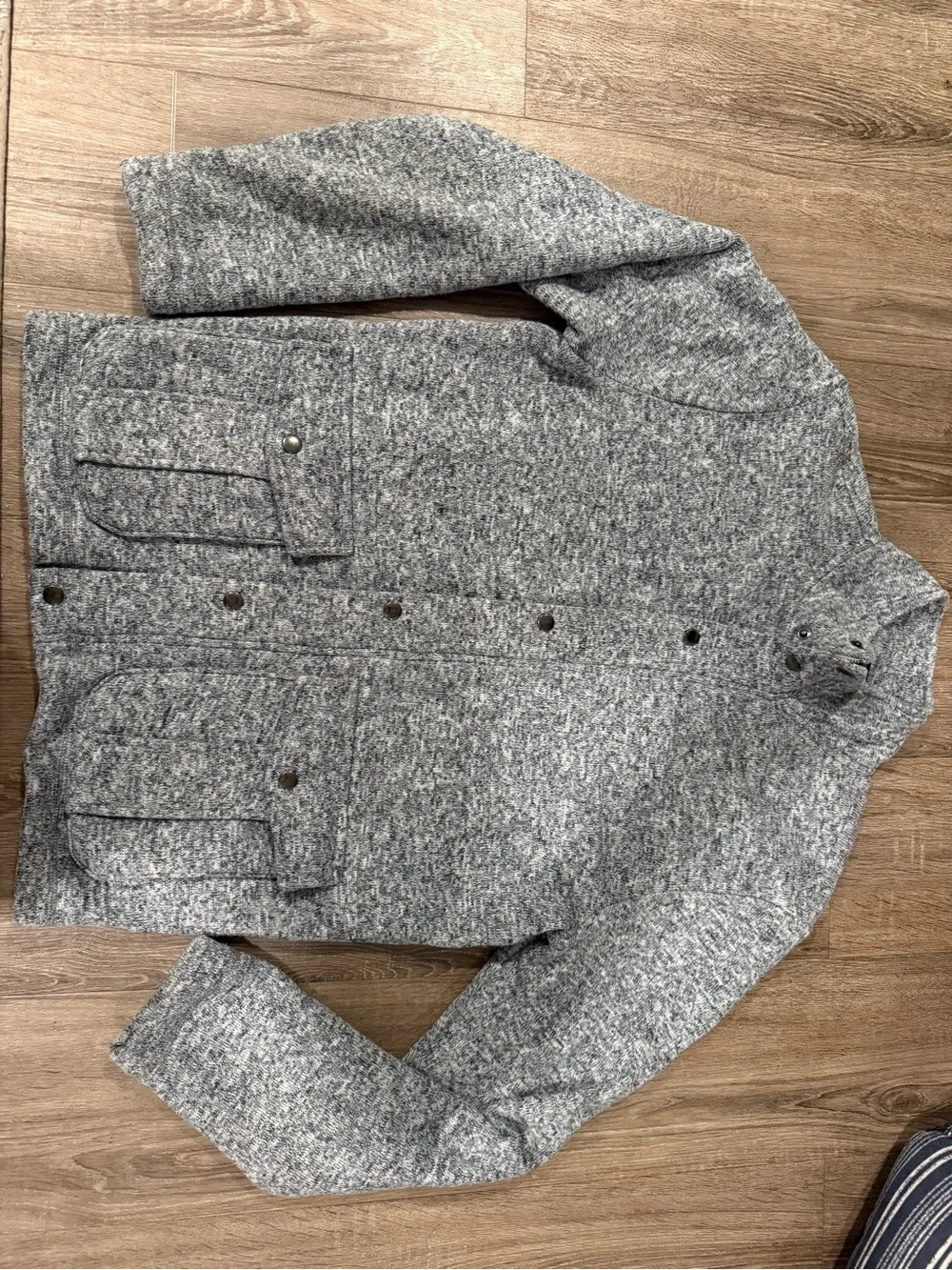 Banana Republic Heather Gray Knit Button-Up Jacket